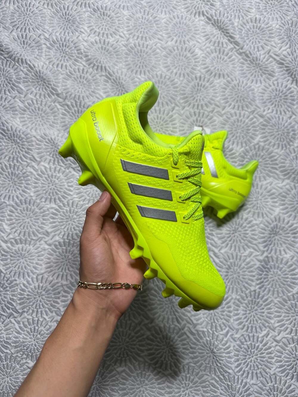 Adidas UltraBoost Football Cleats Solar Yellow JP7413 Men Size 12